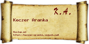 Keczer Aranka névjegykártya